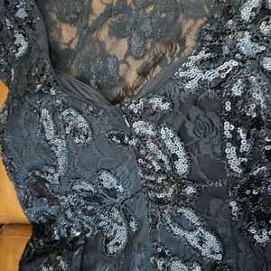 Adrianna Papell Black Sequin Gown